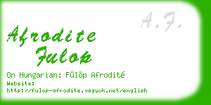afrodite fulop business card