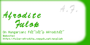 afrodite fulop business card